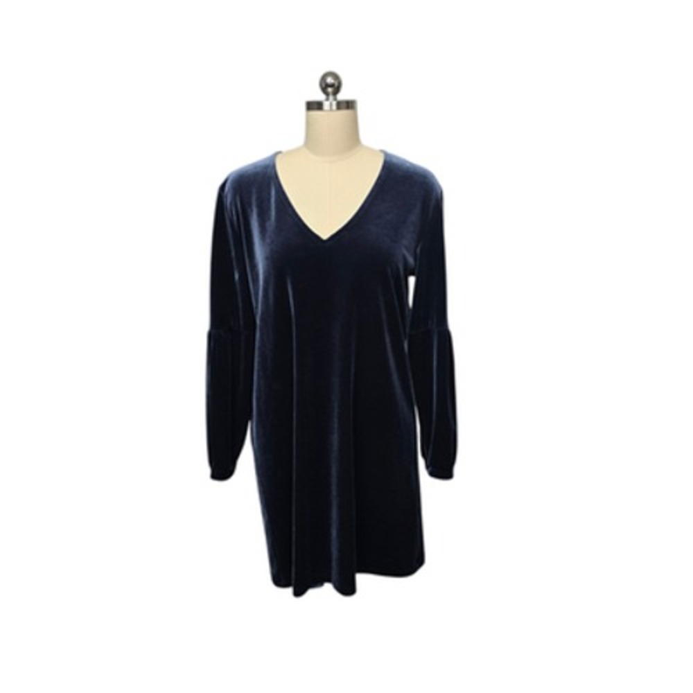 Madewell Deep Blue Velvet Mini Dress